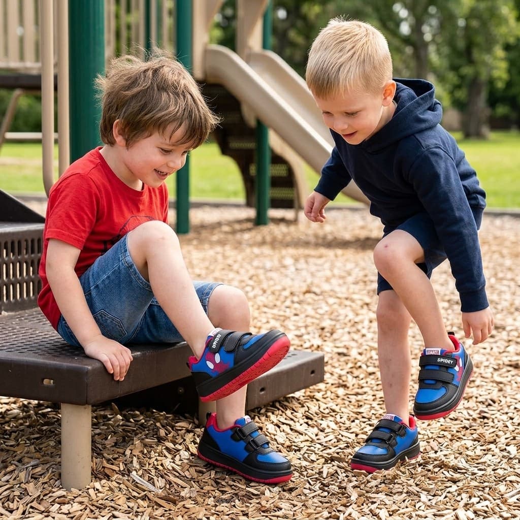 Tênis Infantil Spider Man Dyan Modelo  Sintético Resistente Velcro Elástico Solado Borracha PVC Antiderrapante