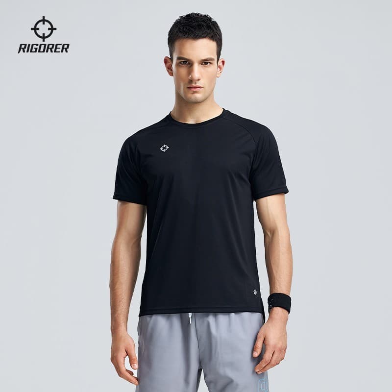 Camiseta padrão de manga curta em torno do pescoço gelo fresco sentimento legal treinamento Fitness t correndo esportes