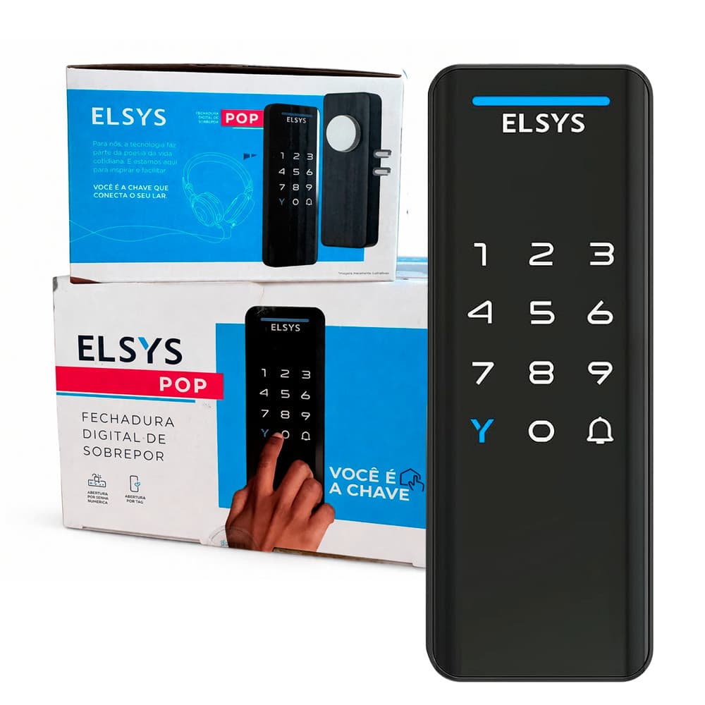 Fechadura Digital Sobrepor ELSYS Senha e TAG Model POP DS1100V - Preta