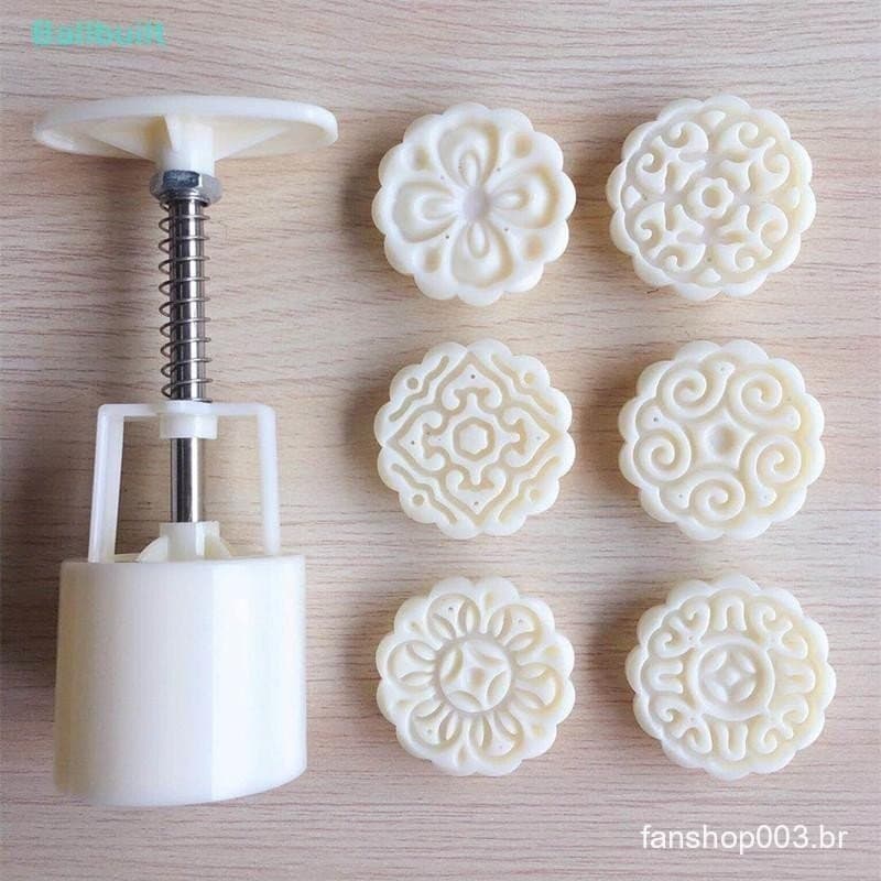 [BLU] 6 Unidades/Conjunto Molde De Bolo Lunar Em Forma De Flor De Pressão Manual Fondant Moon
