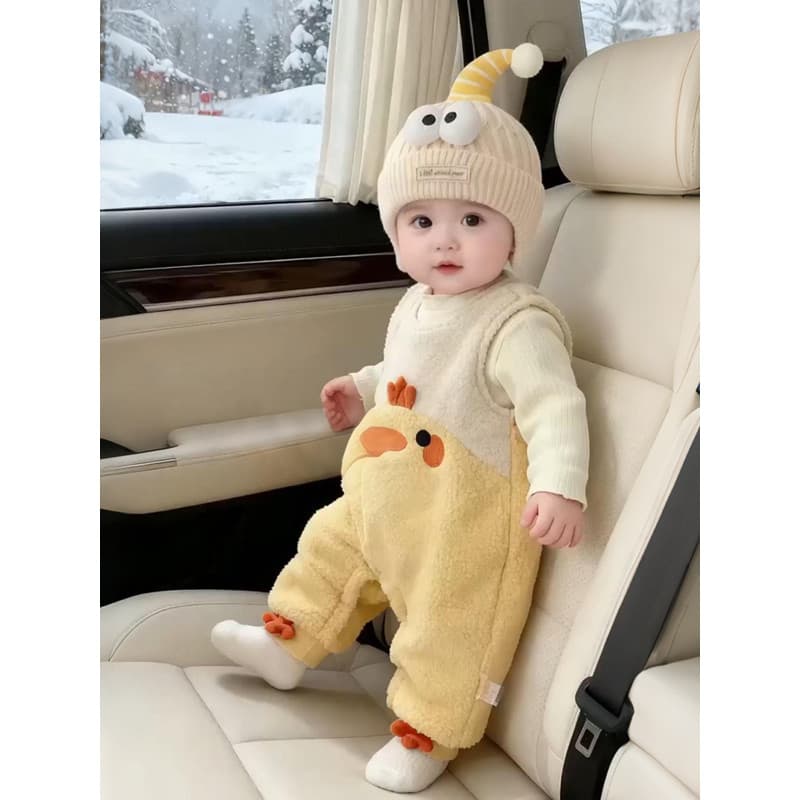 Roupas de bebê outono inverno Super fofo forro de lã mais algodão espessamento 0-1 anos de idade macacão acolchoado boni
