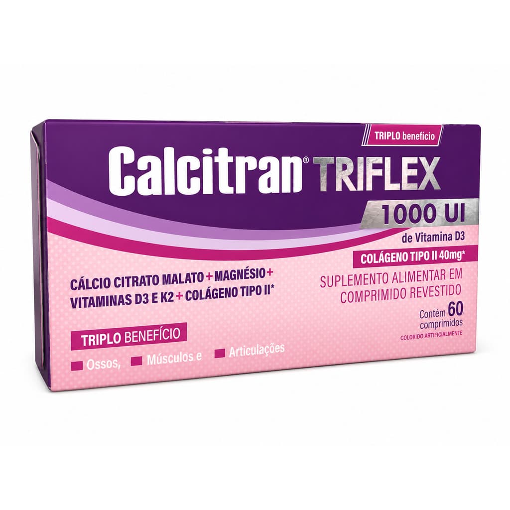 Calcitran Triflex Suplemento Alimentar - 60 Comprimidos Revestidos