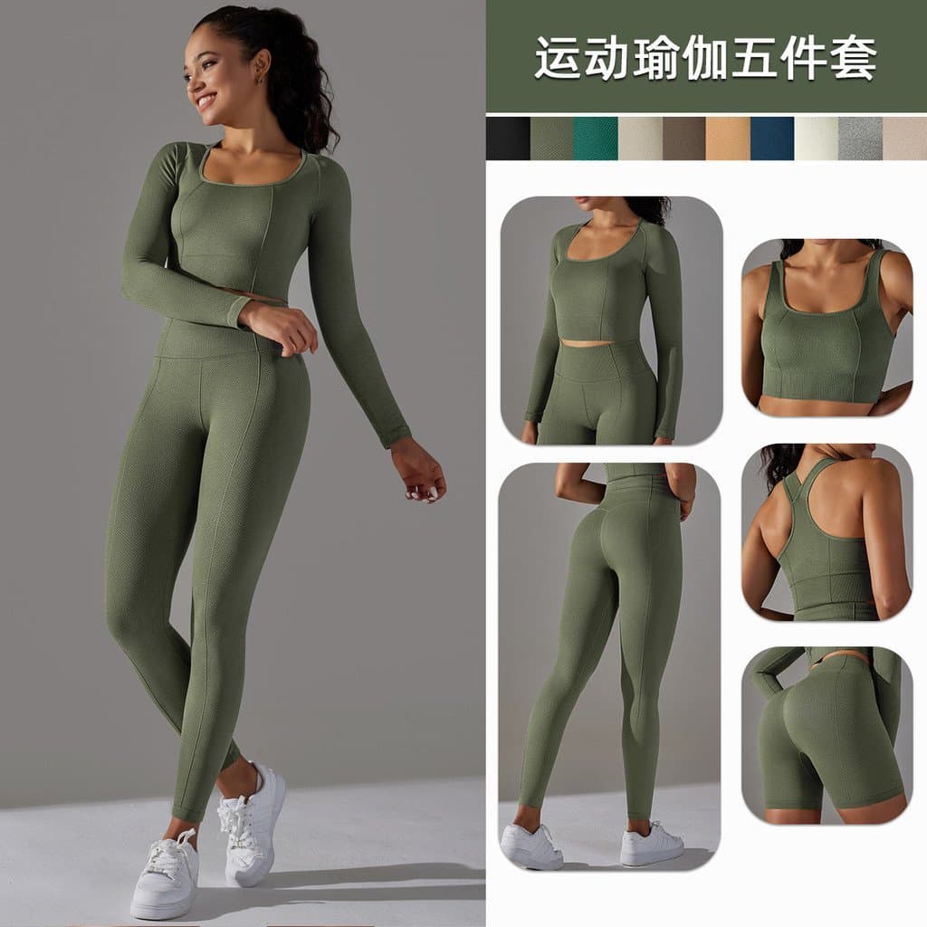 Calças de yoga justas, sem costura, em malha jacquard com bolinhas, de cintura alta e efeito modelador de bumbum, estilo