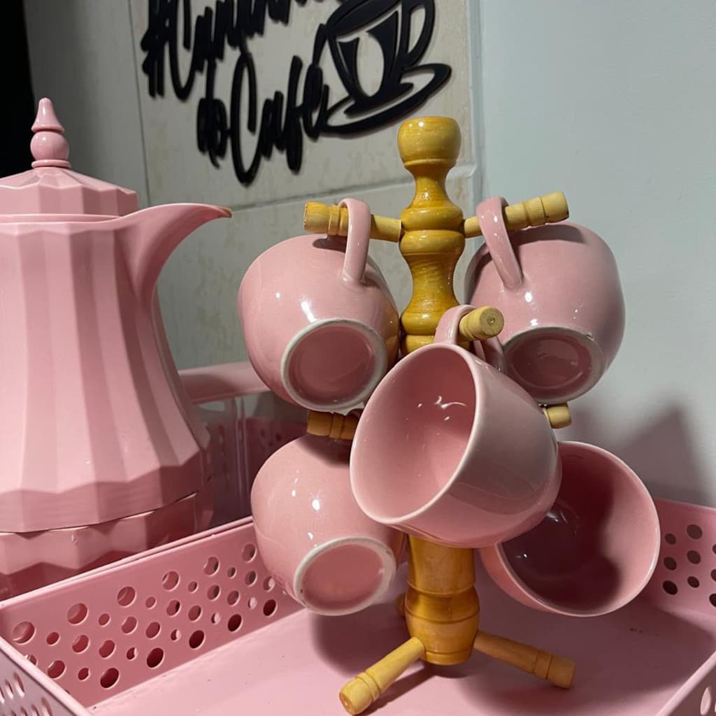 Suporte Organizador Porta Xicara Caneca Copo madeira para Cozinha Cantinho do Café Chá