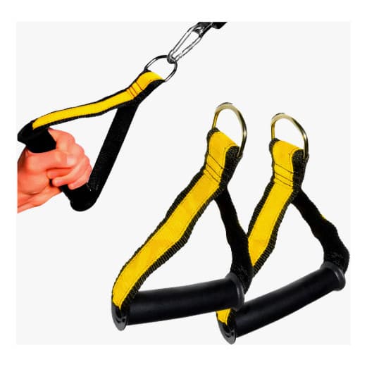 Par Manopla Estribo Cross Over Corda Pulley Puxada Academia