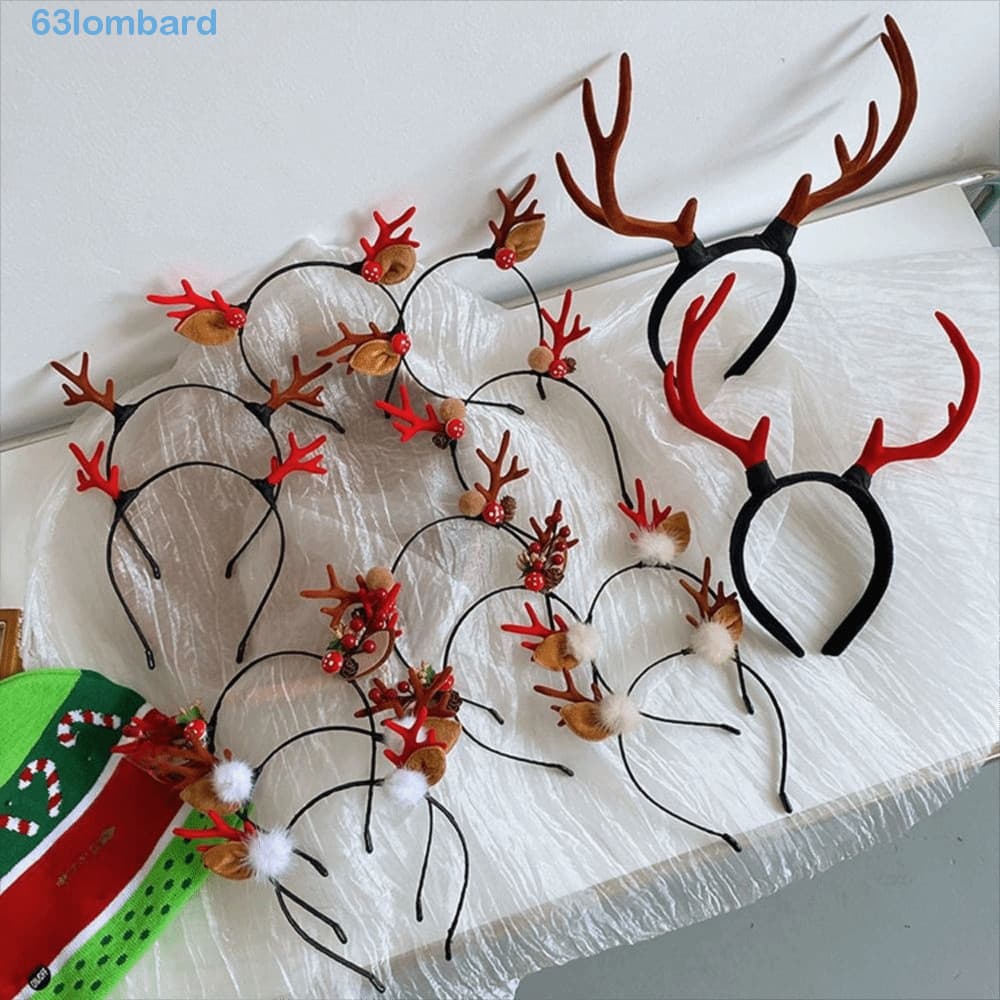 LOMBARD Argola De Cabelo De Natal Vermelha Unissex Excelente Cocar Decorações Para Casa Chapéu De Rena Fantasia Festa In