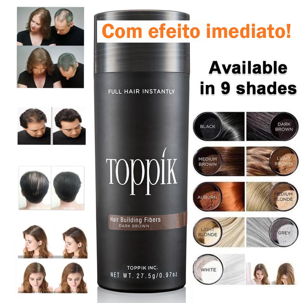 Bolsa/garrafa TOPIK 27.5g de cobertura esparsa para cabelo, peruca substitui imediatamente o cabelo