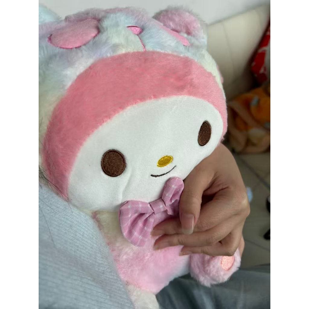 Bonito estilo de cura rosa dos desenhos animados melodia brinquedo de pelúcia canela cão boneca presente de aniversário