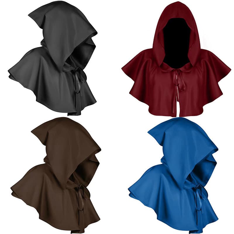 Capa de Halloween manto monge traje xale Medieval capa com capuz cos Masquerade traje adereços
