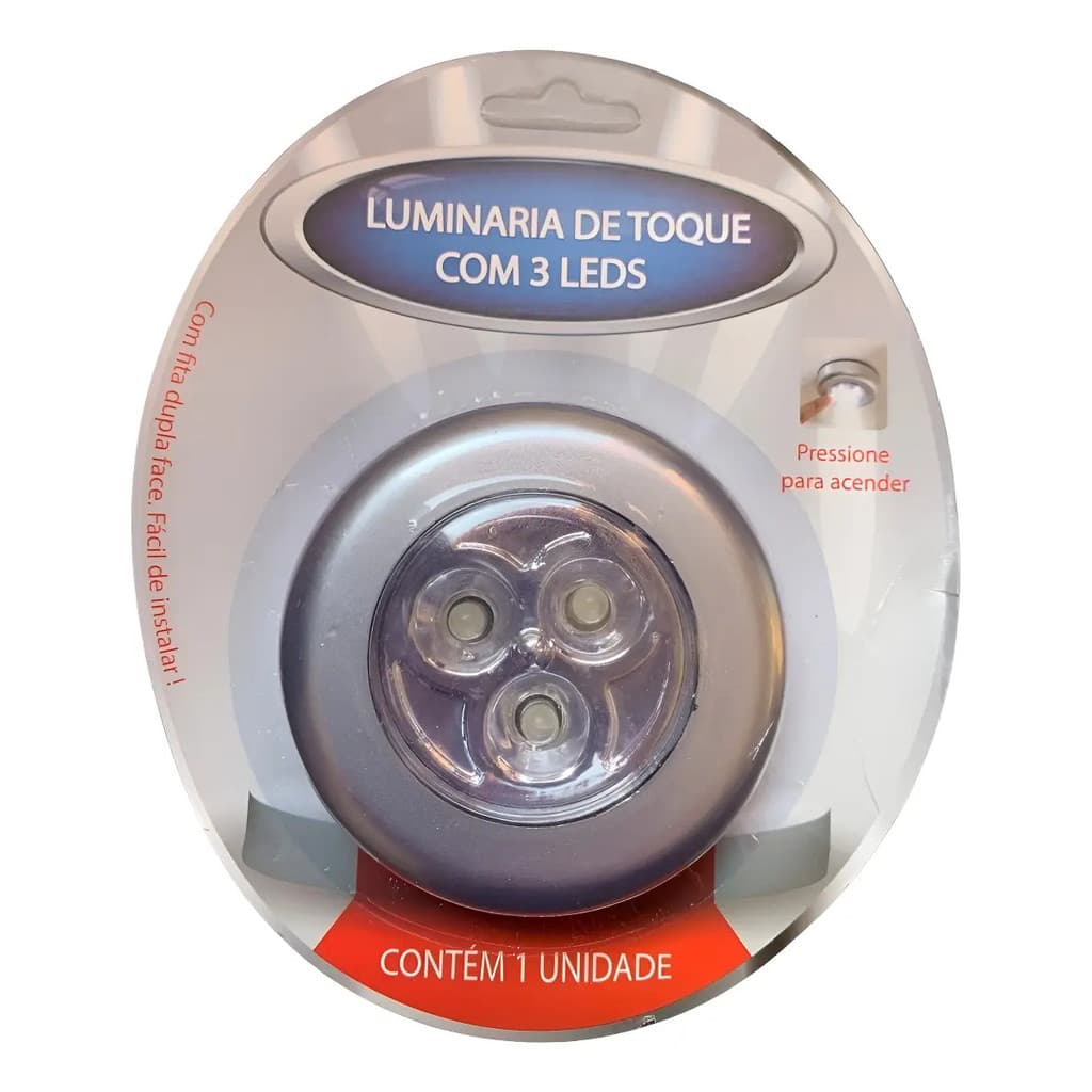 Luminária Sem Fio Para Parede Teto Branca Toque Com Led