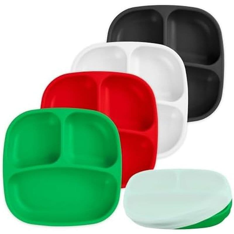 Re-Play Pratos Infantis Com Divisórias-Divididos 3 Compartimentos De Parede Profunda Para Crianças-Máquina De Lavar Louç