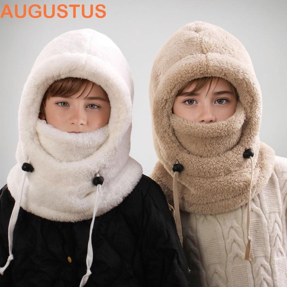 Chapéu Balaclava De Pelúcia AUGUSTUS , Boné Térmico À Prova De Vento Para Crianças Ajustável De Proteção De Ouvido De In