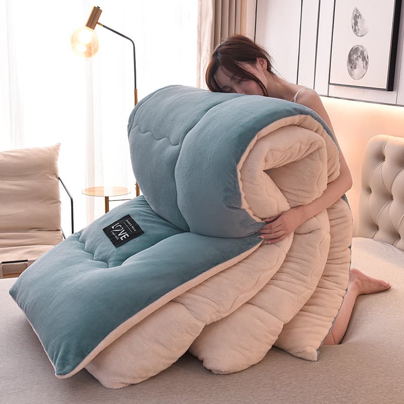Colcha de lã de cordeiro colcha de inverno espessada mais colcha de lã núcleo 5kg dupla face velo quente dormitório estu