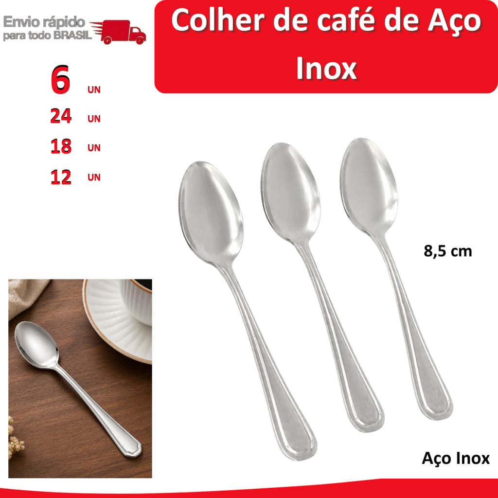 24/18/12/6 Colher de Café de Aço Inox Chá Mesa Cozinha Jantar Casa talher garfo faca sobremesa