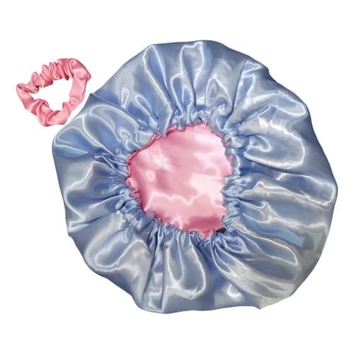 Touca De Cetim Dupla Face  Preta Rose Ajustável Várias Cores