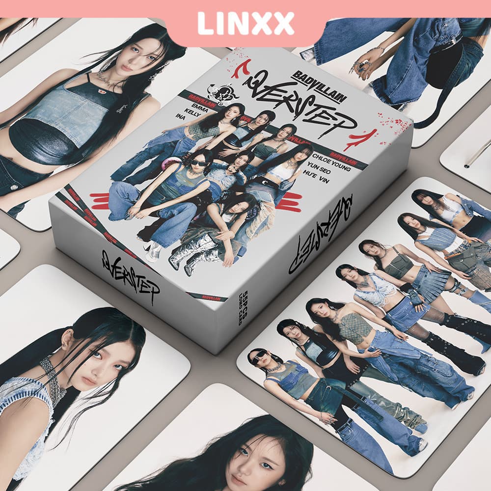 LINXX 55 Pcs BADVILLAIN OVERSTEP Álbum Lomo Card Kpop Photocards Série Cartões Postais