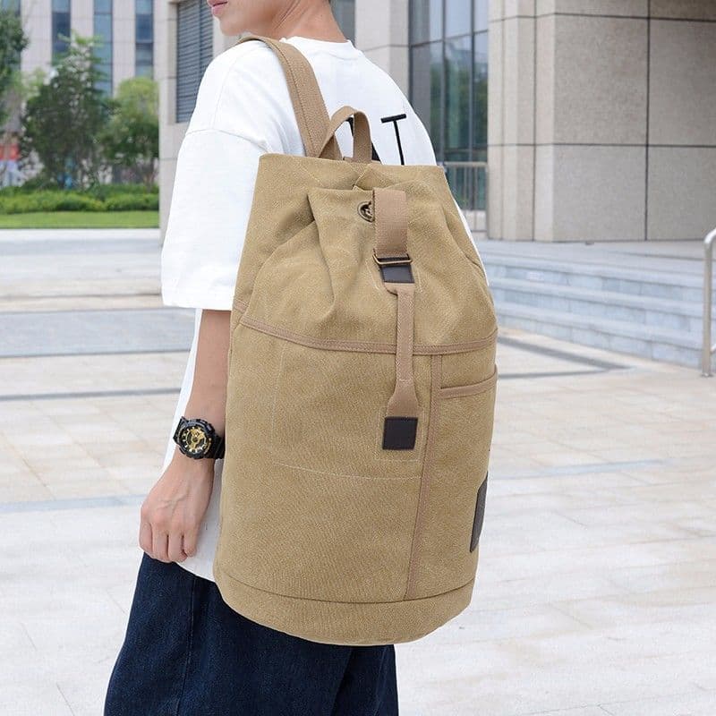 Novo saco de viagem masculino de grande capacidade mochila estudante universitário saco de pano mochila de lona saco de
