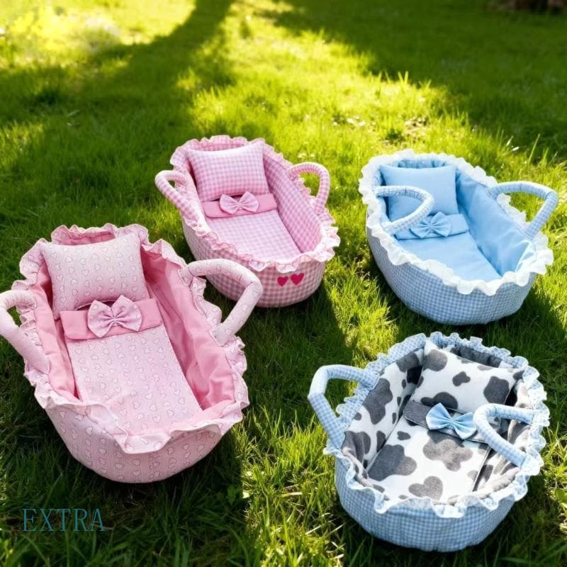 Berço Transporte Boneca Atraente EXT 35 Cm, Incluindo Conjunto Cama, Ótimo Para Brincar E Ler