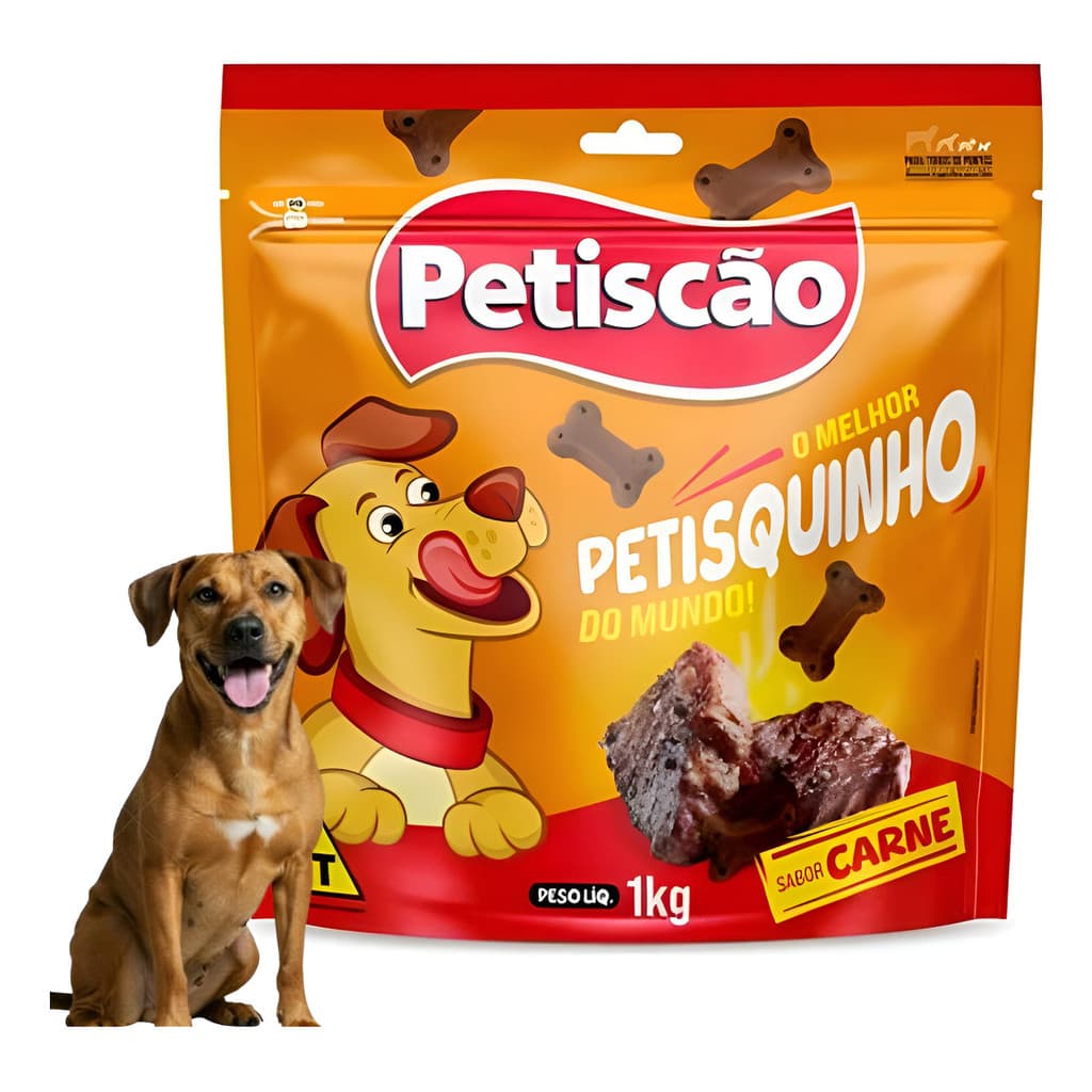 Bifinho Mastigável Ossinho Petiscão P/cães Sabor Carne 1kg
