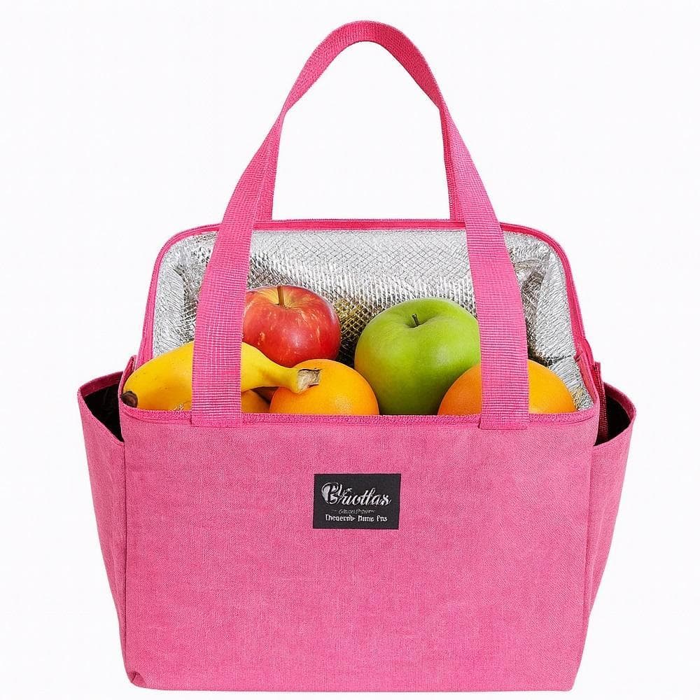 BOLSA TERMICA GRANDE ACADEMIA PARQUE PIQUINIQUE MARMITA FRUTAS ALCA 2 BOLSOS MULTIUSO LUXO ROSA