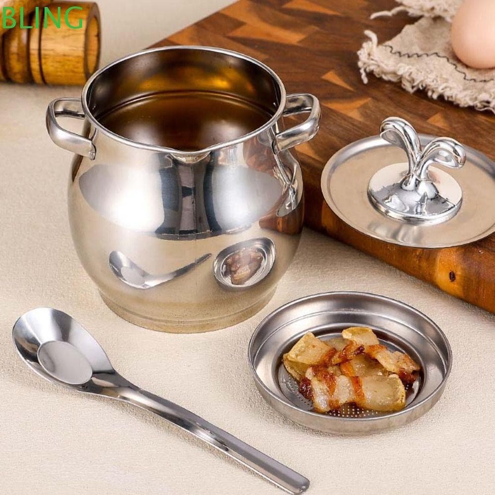 Pote De Filtro De Óleo BLING , Tanque Banha De Aço Inoxidável , De Cozinha De Grande Capacidade De 1.5/3.5L