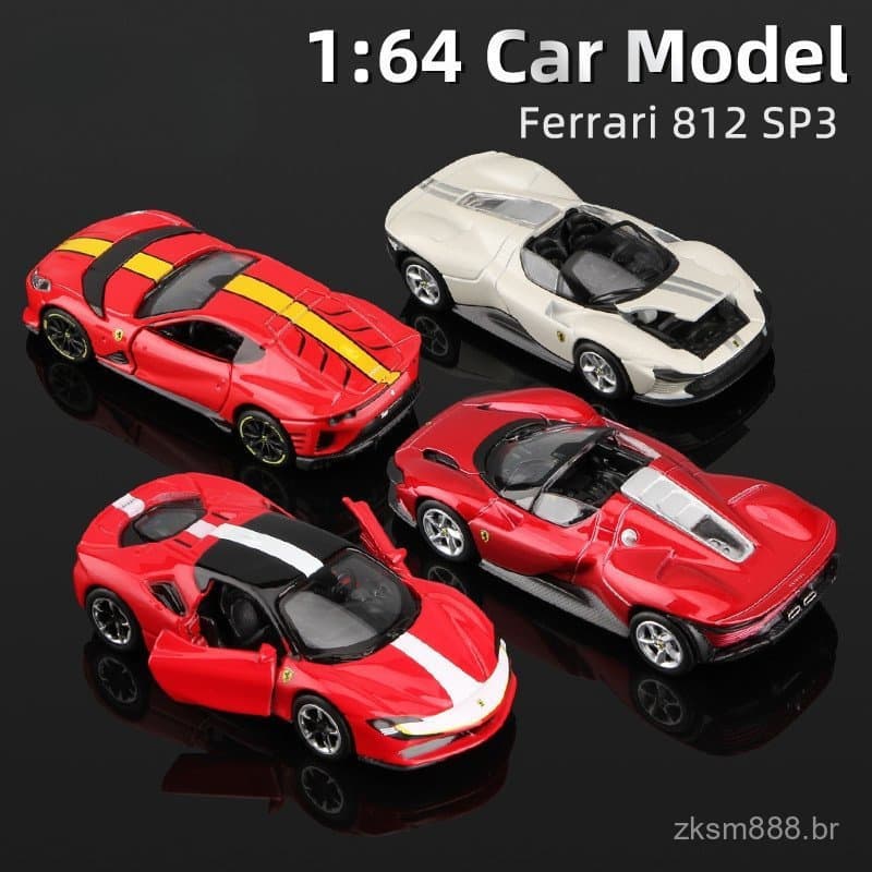 Bburago 1 : 64 Ferrari Daytona SP3 812 Modelo De Carro Competitivo Liga Em Miniatura Veículos Fundidos Brinquedo Voiture