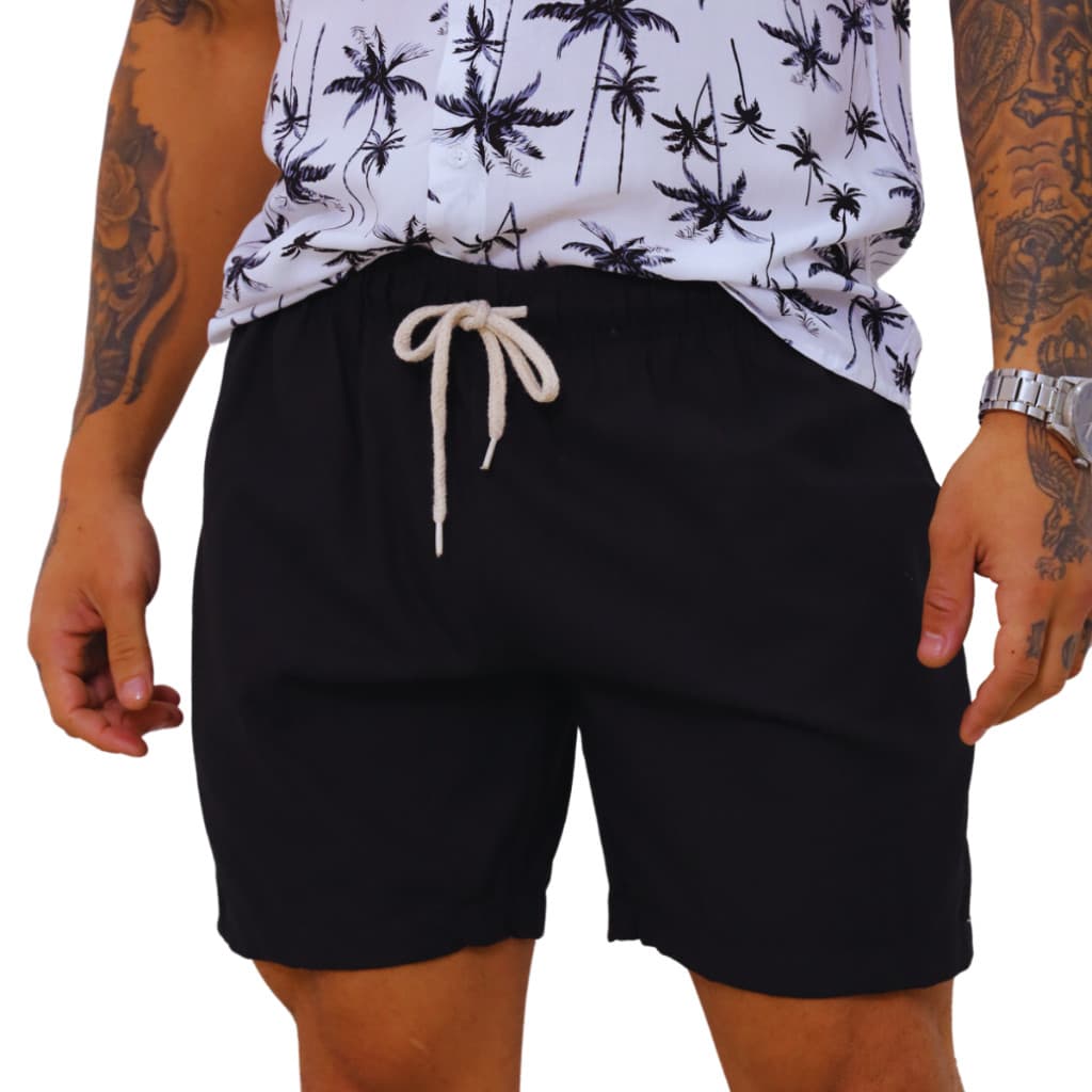 Short De Linho Masculino Básico Mauricinho Premium Lavado De Alta Qualidade Short Linho