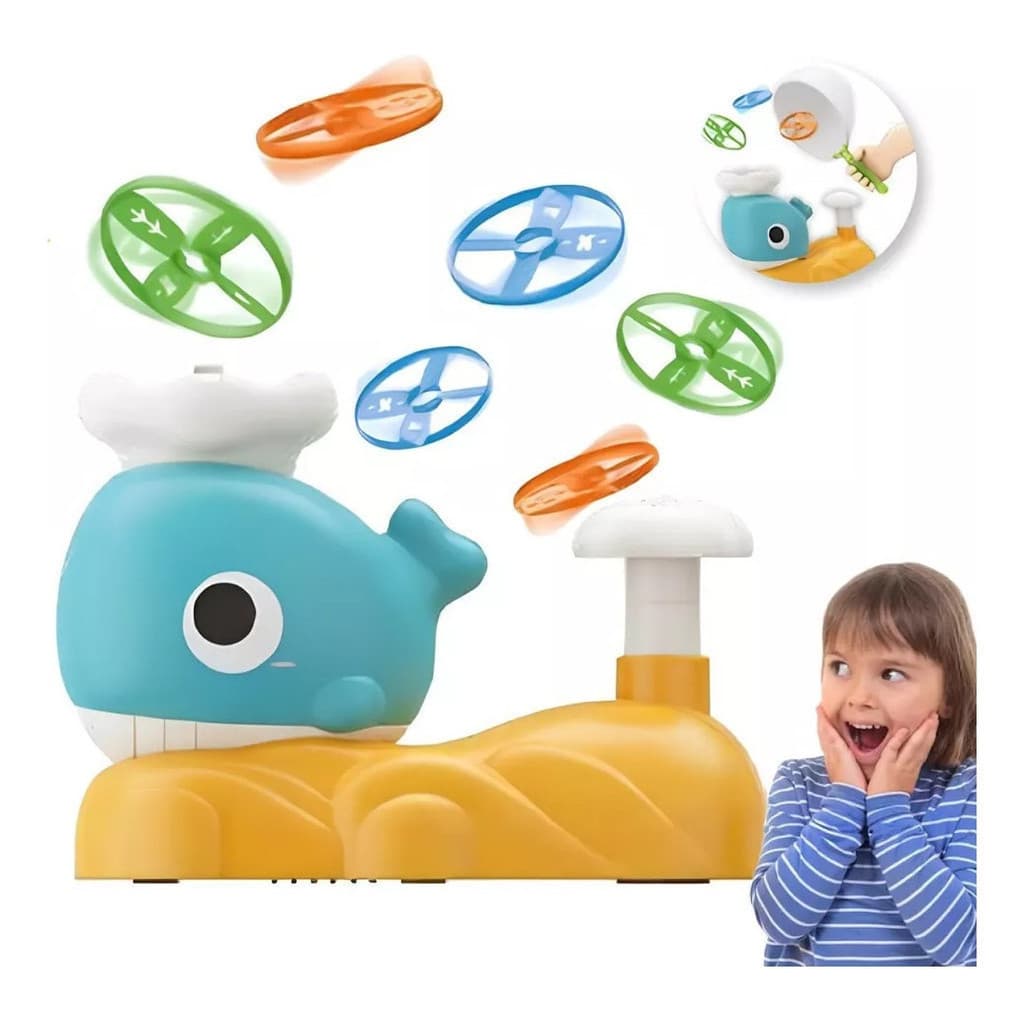 Baleia Lançadora de Discos para Crianças - Brinquedo Zoop Toys
