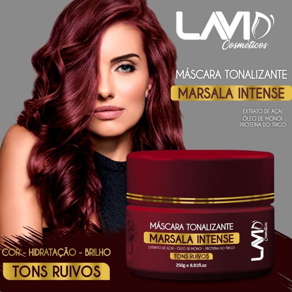 Máscara Tonalizante Marsala Intense Lavid 250g.