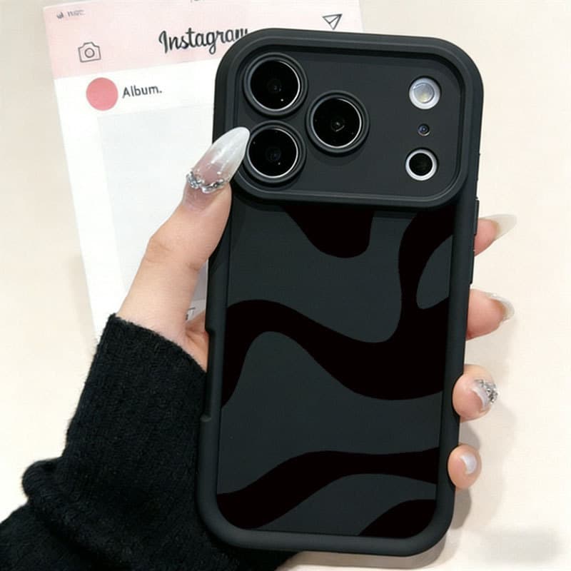 Capa À Prova De Choque Para IPhone 17 Pro Max 16 15 13 11 14 12 11 Plus Air Xs XR Moderno E Minimalista Preto Branco Lin