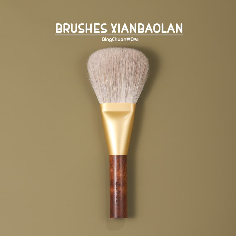 Pá dourada pá amarela doninha cabelo grande pá pó solto escova restante pó maquiagem Facial Animal cabelo maquiagem esco