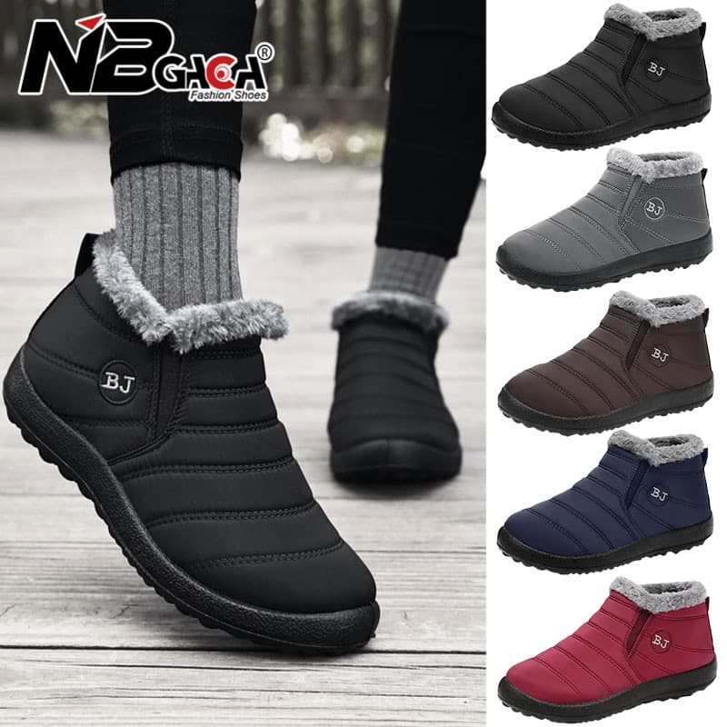 Botas De Neve Quentes Antiderrapantes Impermeáveis Femininas Inverno Confortável Baixo Topo Caminhadas Sapatos De Algodã