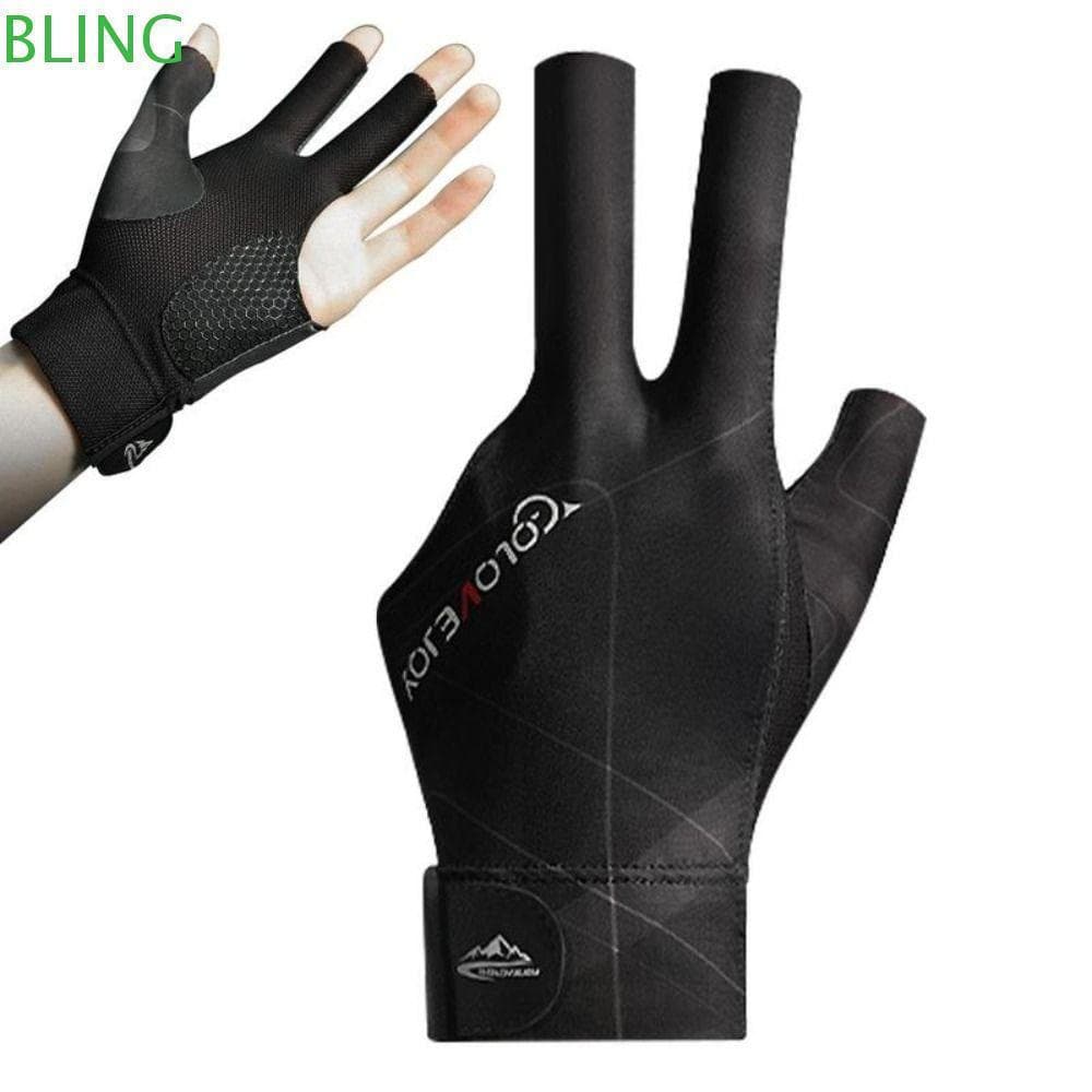 BLING 1 Peça Luva De Sinuca , Bilhar Com Elasticidade De Três Dedos Treinamento Respirável Antiderrapante De Elastano