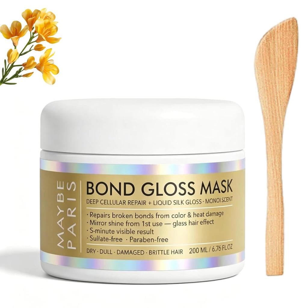 BondGlossMask, Ajuda a Fortalecer e Dar Mais Brilho ao Cabelo, Máscara Capilar de Reparação Profunda Natural, Ajuda a Da