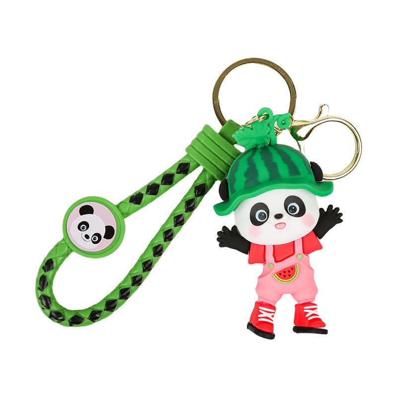 Bonito primavera Tour Panda chaveiro dos desenhos animados boneca casal chaveiro estudante mochila pingente presente dec