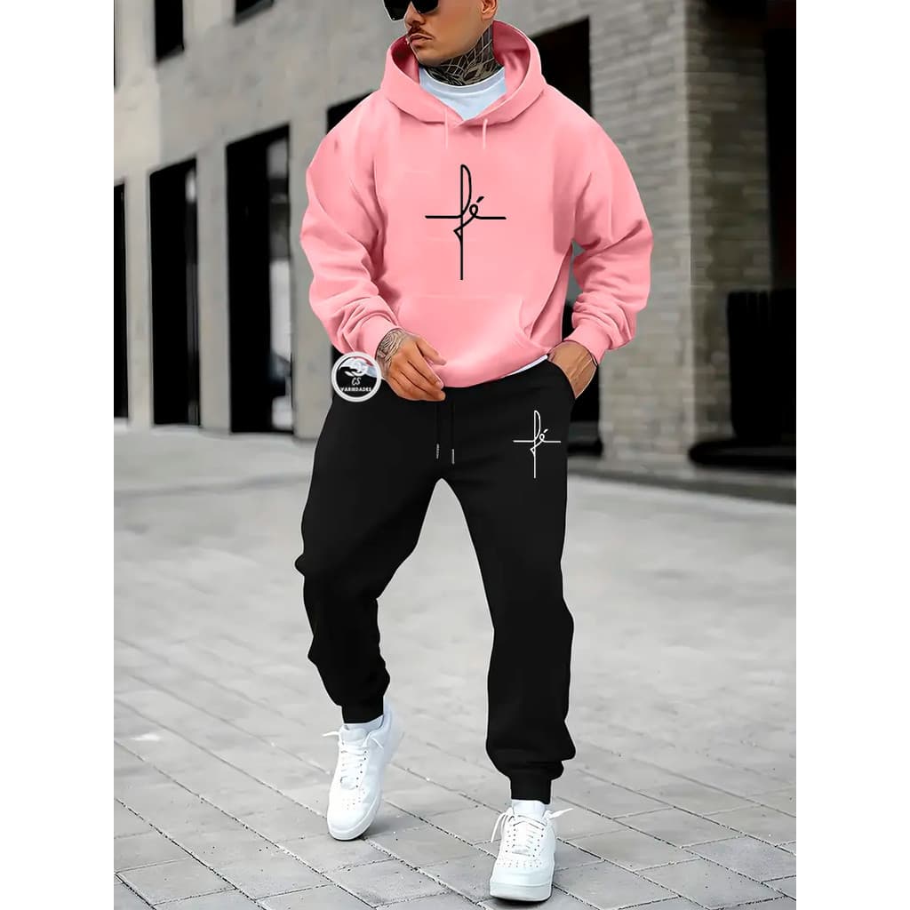 Kit Moletom Conjunto Moletom + Calça Estampa Cristã  Blusa De Frio linha premium