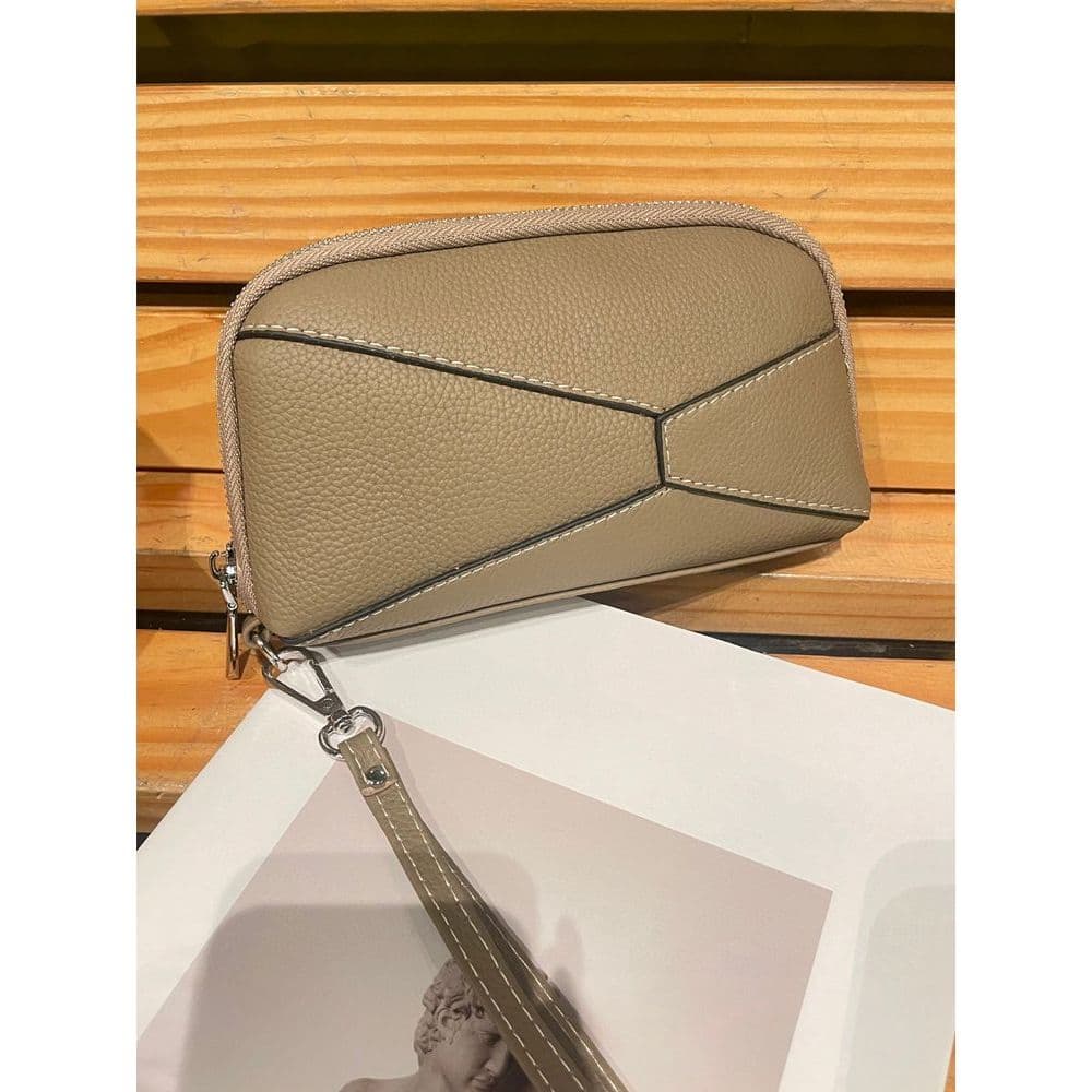 Couro do telefone móvel chave moeda bolsa de pulso feminino couro genuíno grande capacidade Mini pequena bolsa andando e