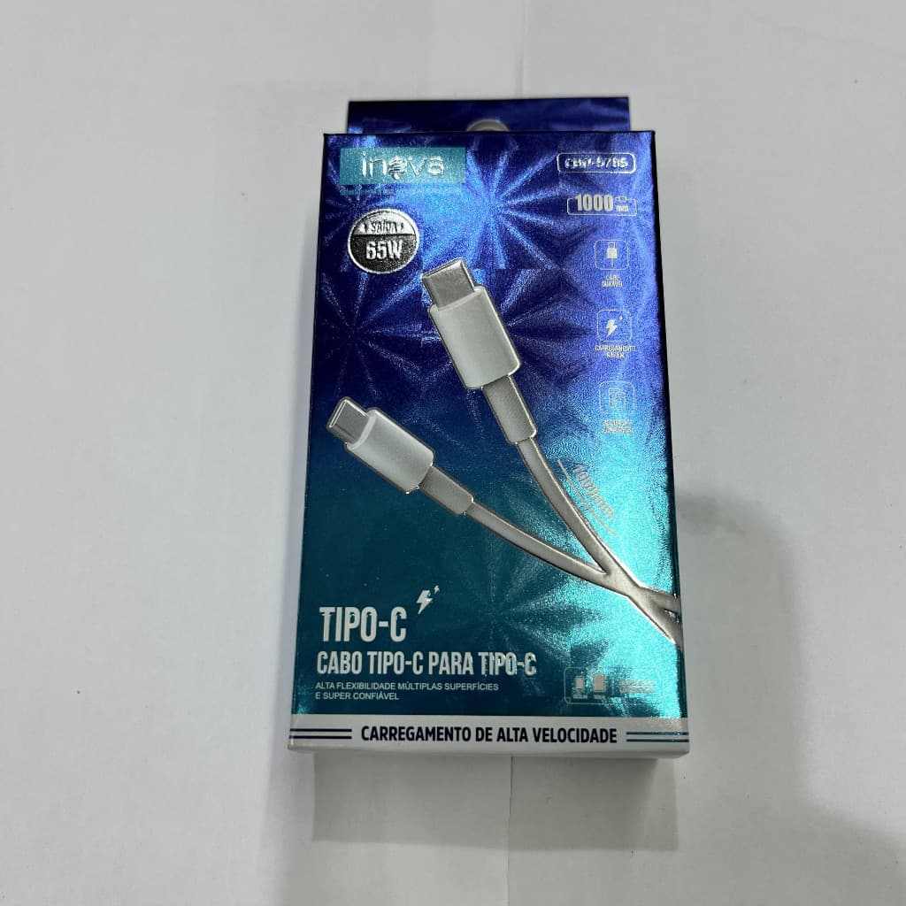 Kit 4pcs Cabo Carregador Usb-c Para Tipo-c 65W Turbo Junta Reforçado