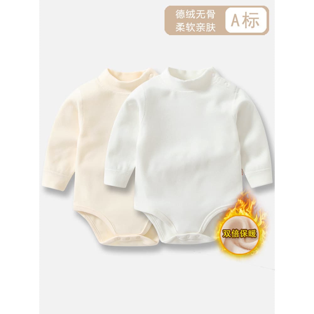 Bebê outono inverno camisa de manga comprida forro de lã roupa interior térmica