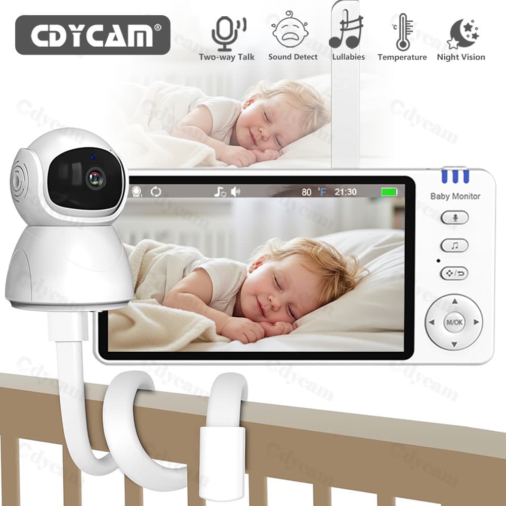 5.0" 720P HD Babá Eletronica,Bebê Câmera,Áudio Bidirecional,4X Zoom Digital,Visão Noturna,Incluindo o suporte da câmara