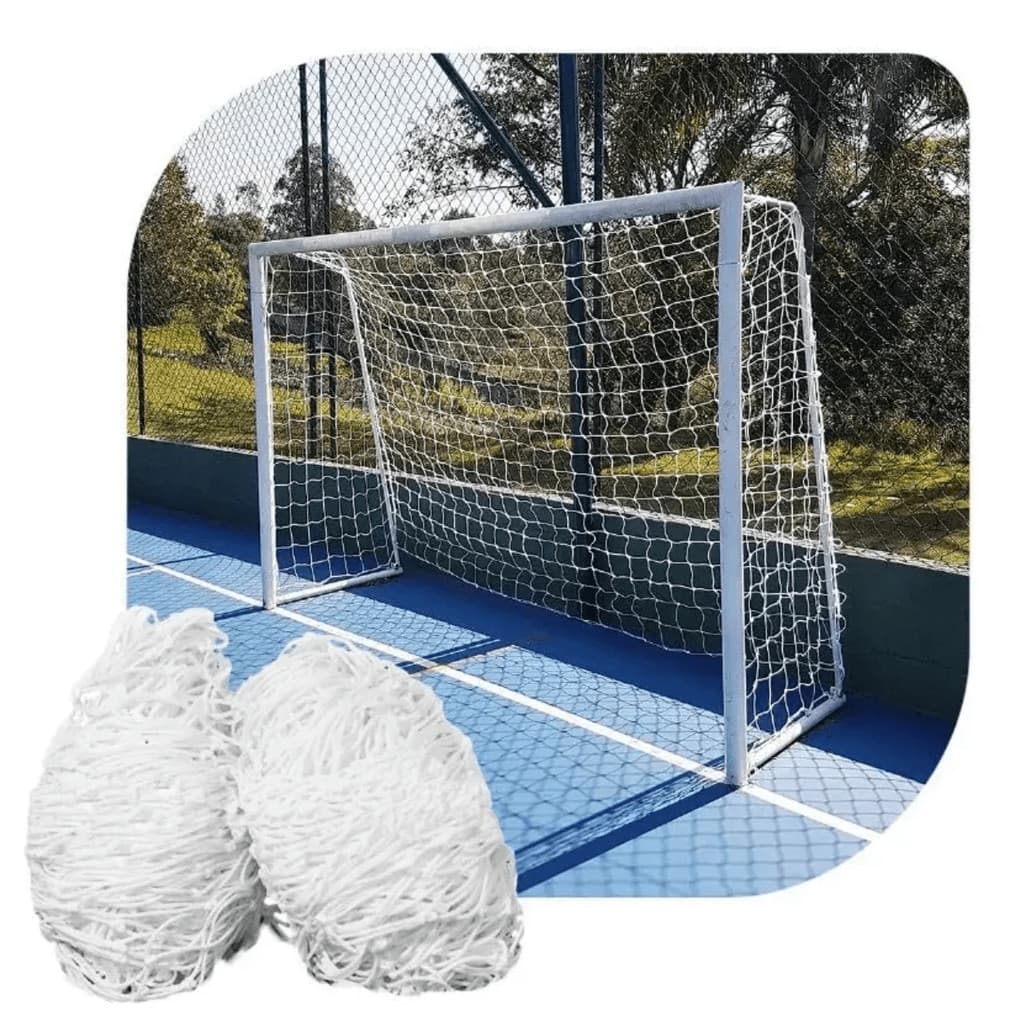 Par Rede de Gol Futebol Society UV Resistente 7 Jogadores 5,5m