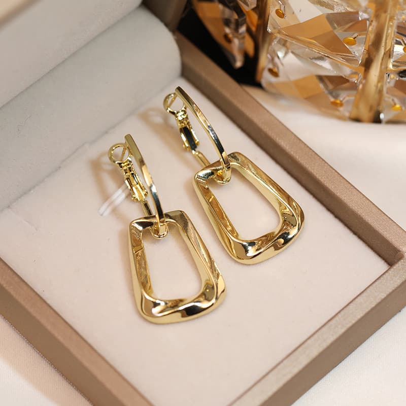 Novos Brincos Femininos da Moda, Brincos Simples, Estilo Minimalista, Brincos Pendentes de Moda, Joias de Orelha Dourada