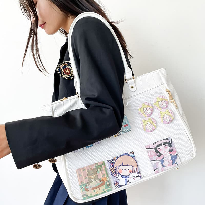 Bolsa feminina com estampa de crocodilo, bolsa dupla face para dor, fita elegante, portátil, um ombro, grande capacidade