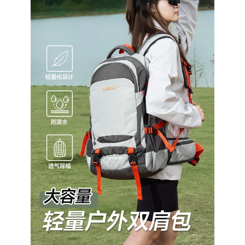 Mochila ao ar livre feminina viagem caminhadas saco masculino leve grande capacidade repelente de água saco de escola se