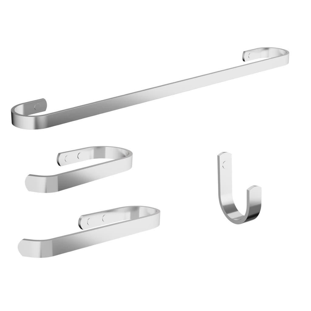 Kit Acessórios para Banheiro e Lavabo Polido – Com Porta Toalha