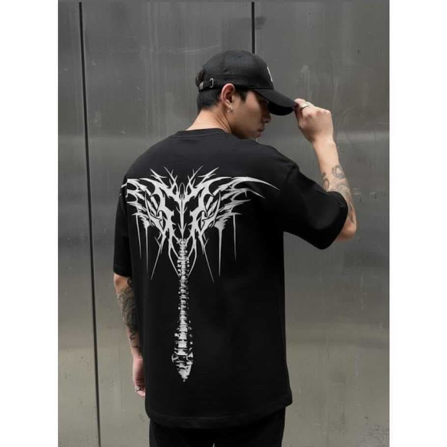 Camiseta masculina Cyber Tribal coluna StreetWear