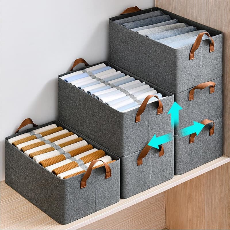 Kit8 Caixa Organizador Roupas Íntimas Multiuso Guarda Roupa Camisetas Calças Meia