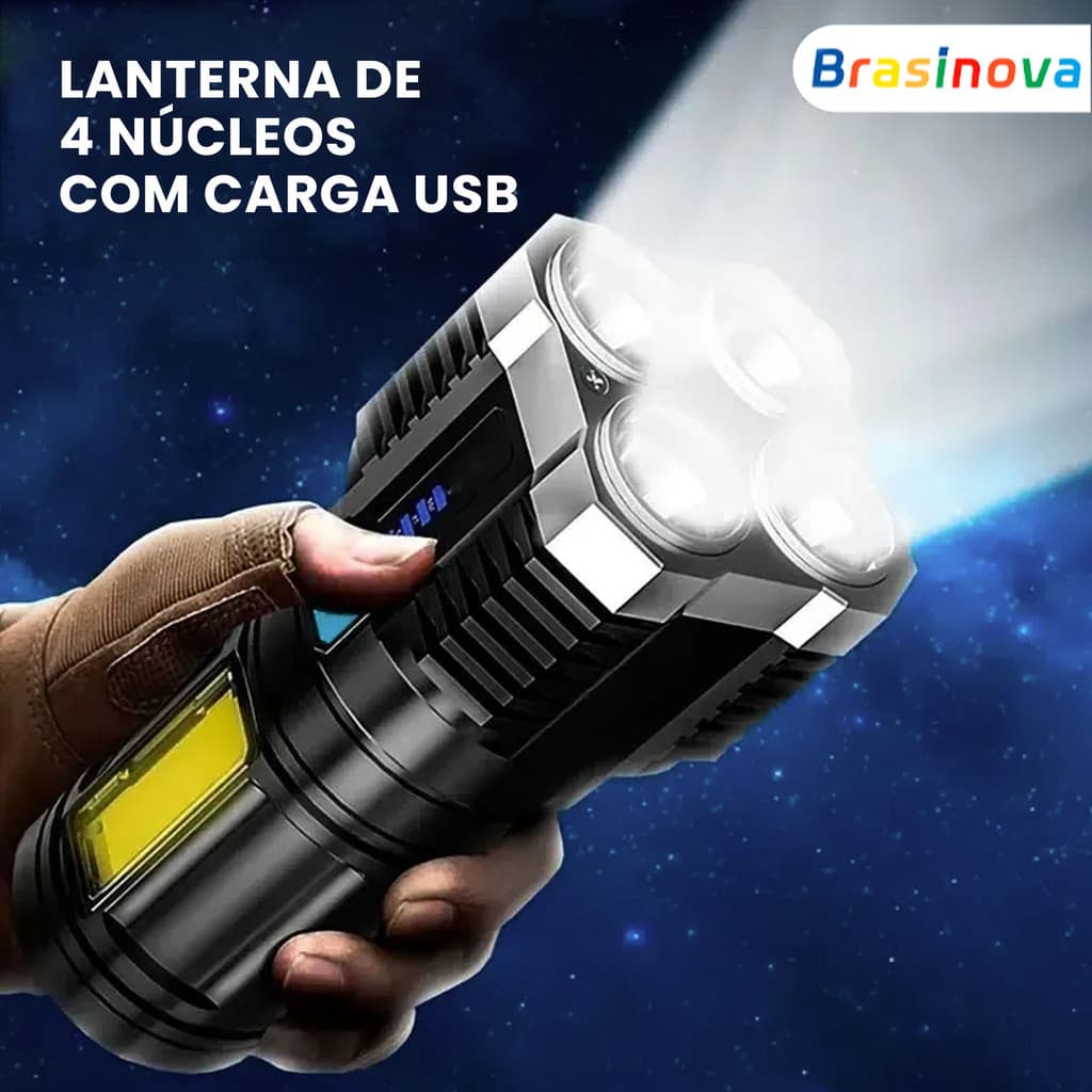 Nova lanterna recarregável USB|LED multifuncional Super brilhante de 4 cores para serviços pesados