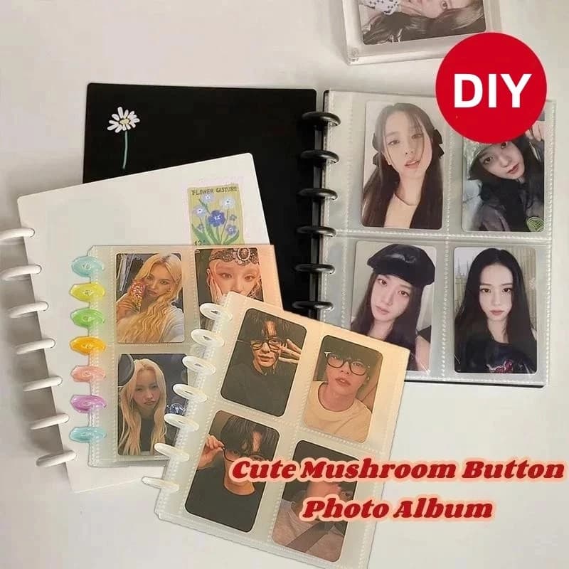 Álbum De Cartões K-Pop Photo and Mushroom Hole , 80 Bolsos , Páginas Removíveis , Organizador , Coleção