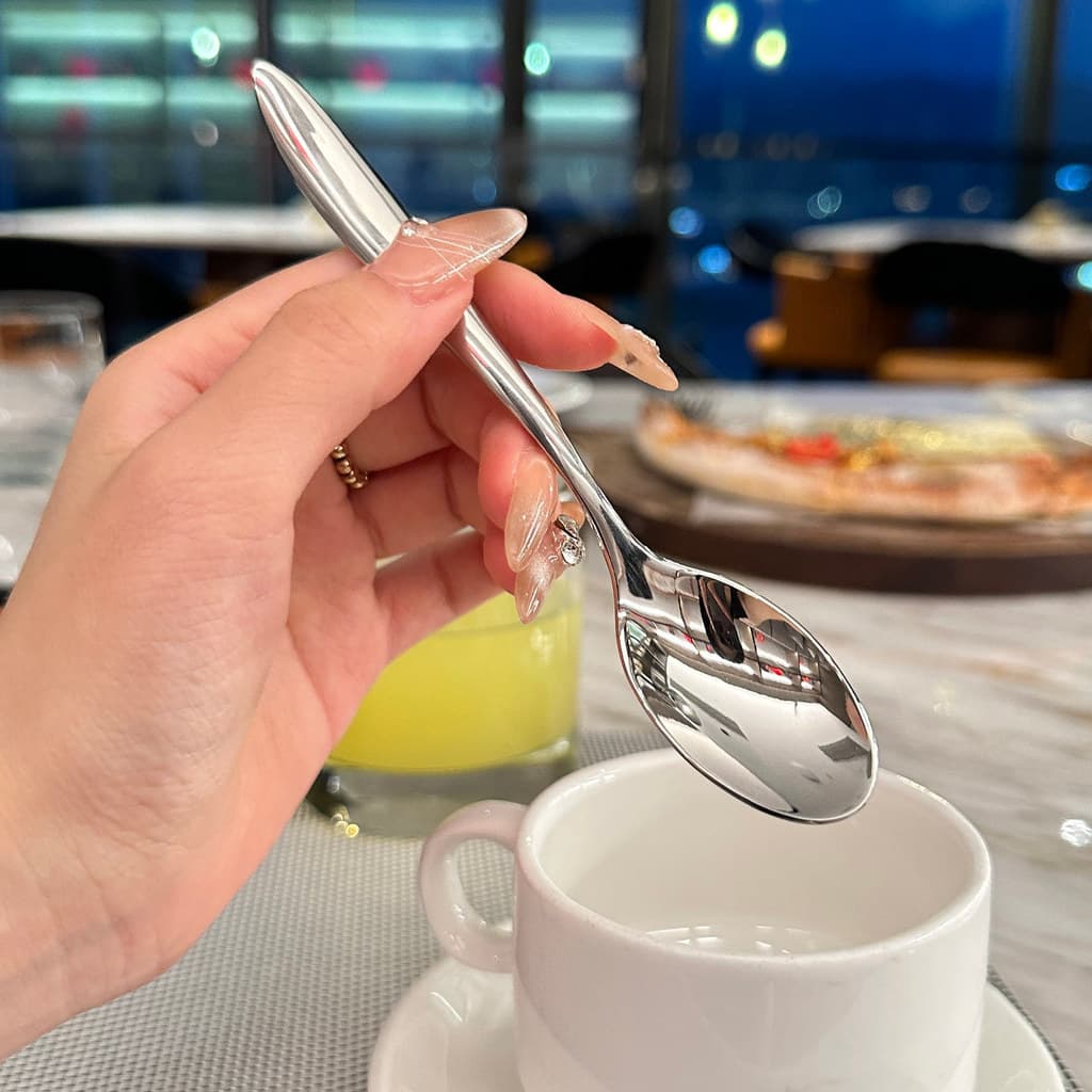 [Boss's Own Money] Peru 18/10 Colher de aço inoxidável Colher de café Haste de agitação Colher de sobremesa para bolo